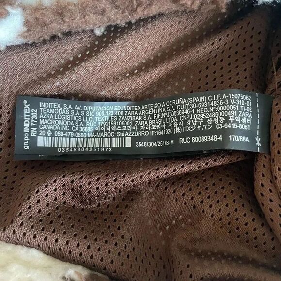 ZARA MEN combination checkered/ plaid fleece jacket  Oversized Cozy SZ S - Picture 6 of 16